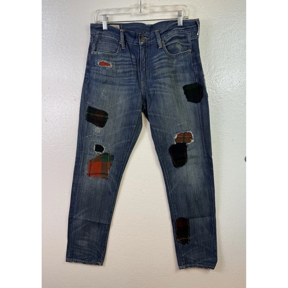 Polo Ralph Lauren Patchwork Jeans‎ Womens Sz 28 Distressed Astor Slim Boyfriend